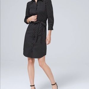 WHBM polka dot dotted shirt dress, 0